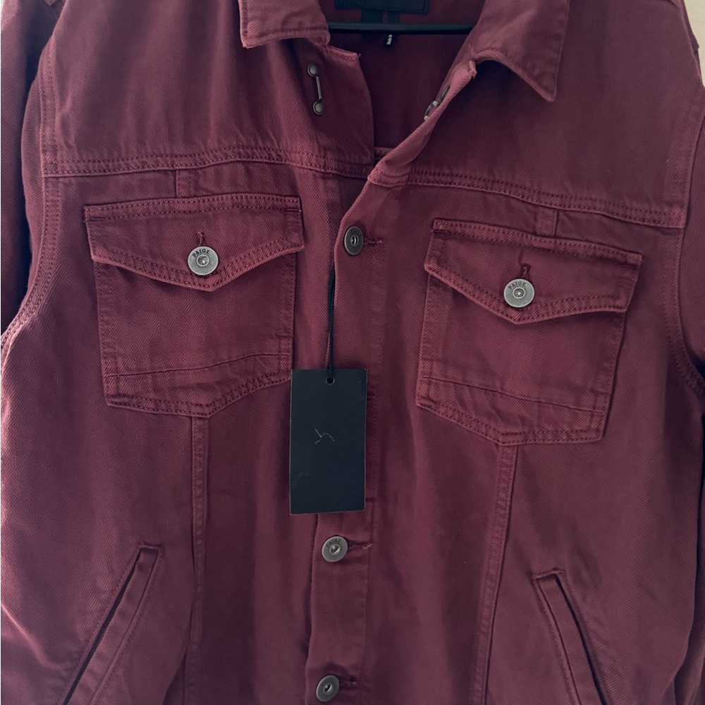 PAIGE Men's Maroon Denim Jacket - Picture 9 of 9